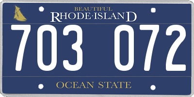 RI license plate 703072
