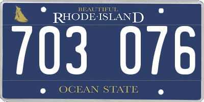 RI license plate 703076