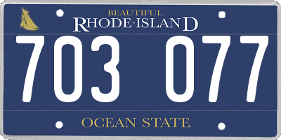 RI license plate 703077