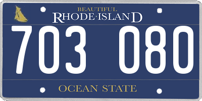 RI license plate 703080