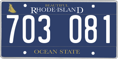RI license plate 703081