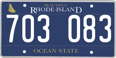 RI license plate 703083