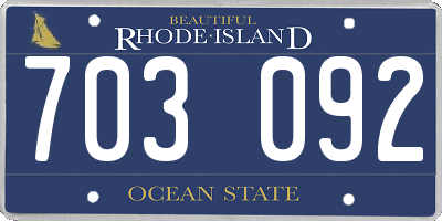 RI license plate 703092