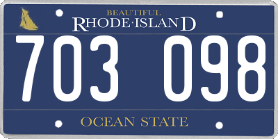 RI license plate 703098
