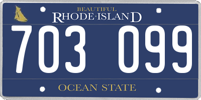 RI license plate 703099