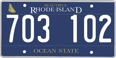 RI license plate 703102