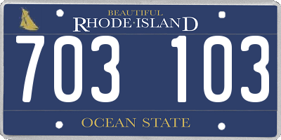 RI license plate 703103