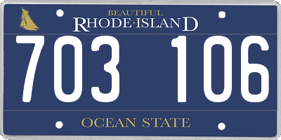 RI license plate 703106