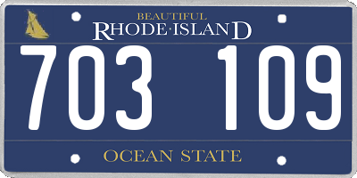 RI license plate 703109