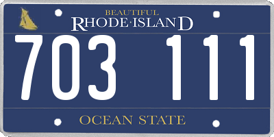 RI license plate 703111