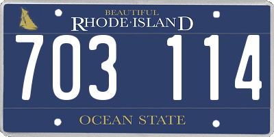RI license plate 703114