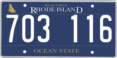 RI license plate 703116