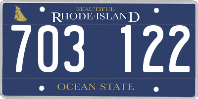 RI license plate 703122