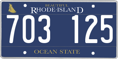 RI license plate 703125