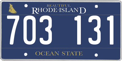 RI license plate 703131