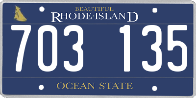 RI license plate 703135