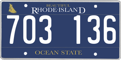 RI license plate 703136