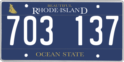 RI license plate 703137