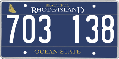 RI license plate 703138