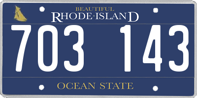 RI license plate 703143