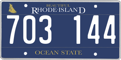 RI license plate 703144