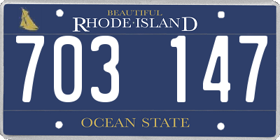 RI license plate 703147