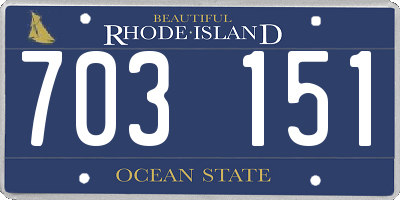 RI license plate 703151