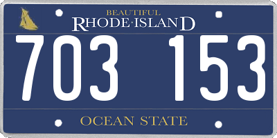 RI license plate 703153
