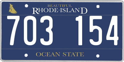 RI license plate 703154