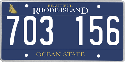 RI license plate 703156