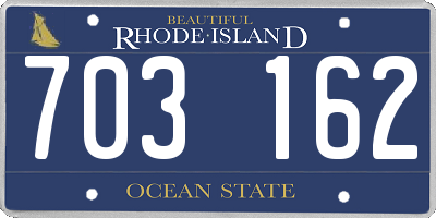 RI license plate 703162