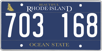 RI license plate 703168