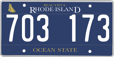 RI license plate 703173