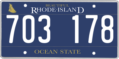 RI license plate 703178