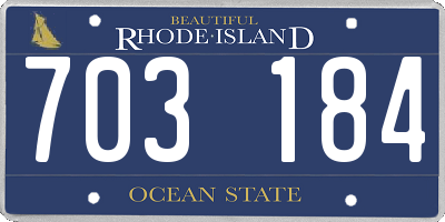 RI license plate 703184