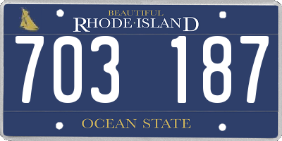 RI license plate 703187