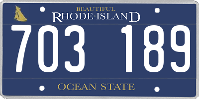 RI license plate 703189