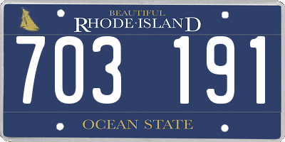 RI license plate 703191