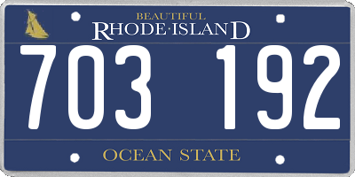 RI license plate 703192