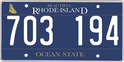 RI license plate 703194