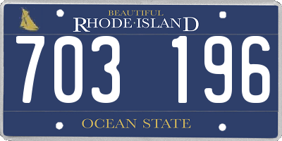 RI license plate 703196