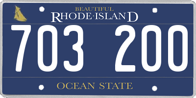 RI license plate 703200