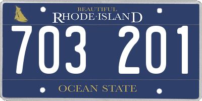 RI license plate 703201