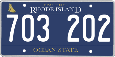 RI license plate 703202