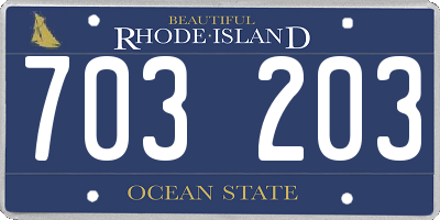 RI license plate 703203