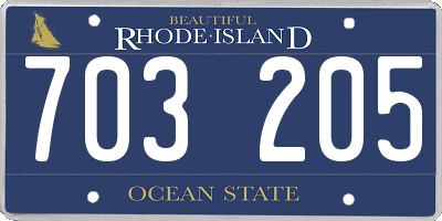 RI license plate 703205