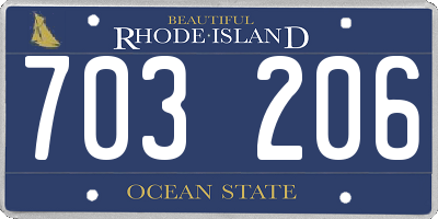 RI license plate 703206