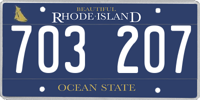 RI license plate 703207