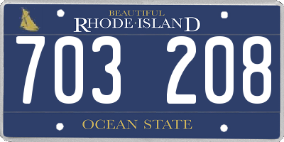 RI license plate 703208