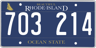 RI license plate 703214